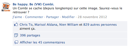 Exemple de publication sur Facebook