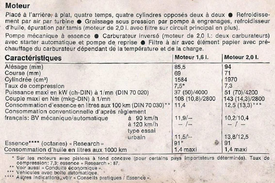 Moteurs 1,6 et 2,0 l du VW Combi