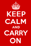Affiche origine "Keep calm and carry on"