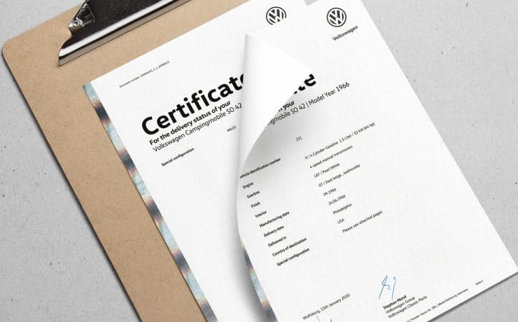 Certificat VW S042